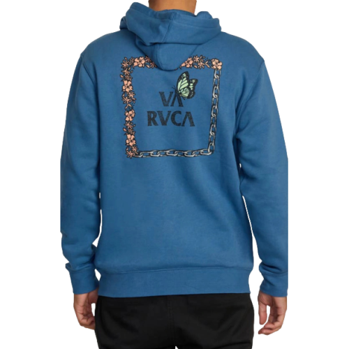 RVCA Food Chain Hoodie Blue Mens