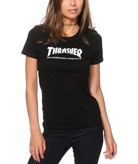 Thrasher Girls Black Skate Mag Tee