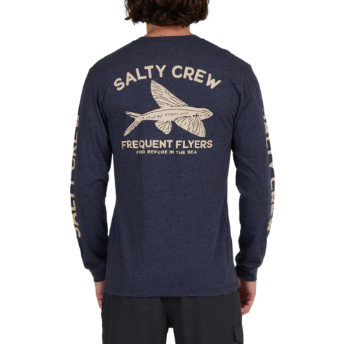 Salty Crew Frequent Flyer Premium L/S Tee Navy Heather Men's