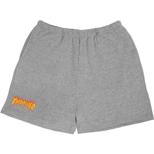 Thrasher Magazine Flame P.E  Shorts Heather Grey Girls