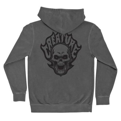 Creature Bonehead Flame P/O Hooded Heavyweight Sweatshirt Pigment Black  Mens