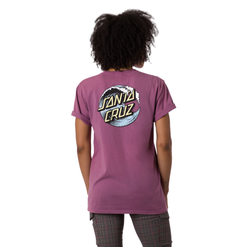 Santa Cruz Wave Dot T-Shirt Womens Purple Plum Raisin