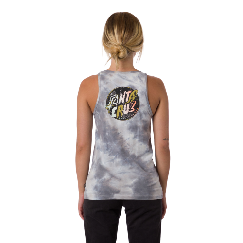 Santa Cruz DNA Dot Tank Fitted T-Shirt Womens Turquoise Marble