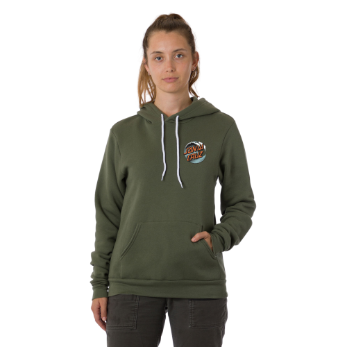 Santa Cruz Wave Dot P/O Hooded Relaxed Sweatshirt Womens Military Green