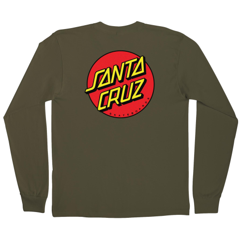 Santa Cruz Classic Dot L/S Heavyweight T-Shirt Mens Military Green