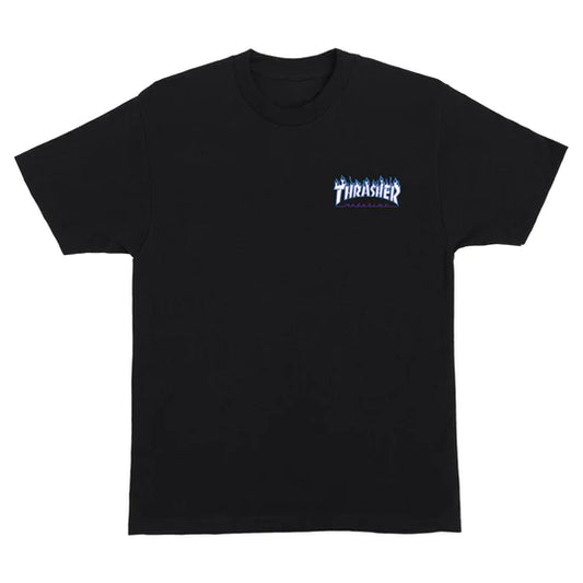 Santa Cruz X Thrasher Flame Dot T-Shirt Mens Black