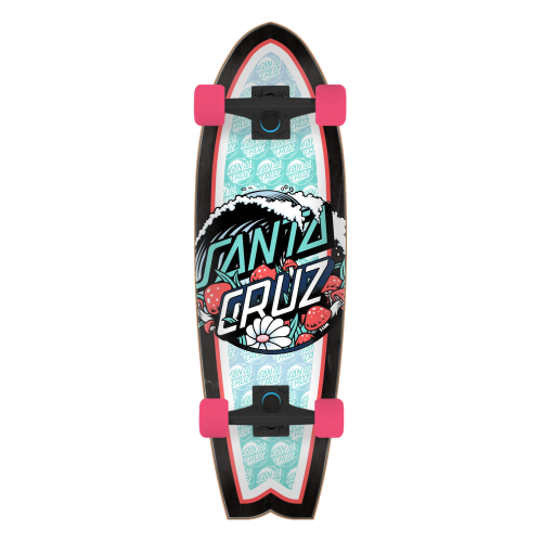 Santa Cruz Wave Dot Mushroom Splice Shark Cruiser Skateboard Complete
