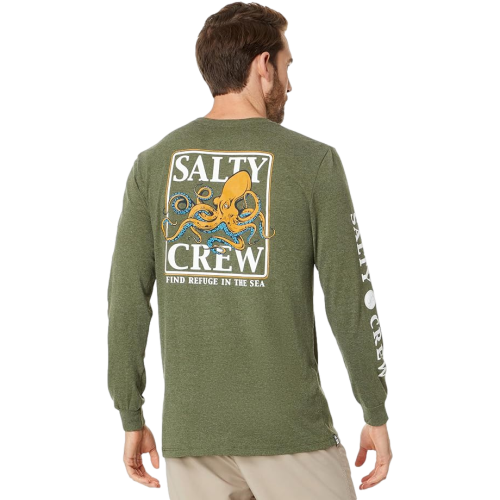 Salty Crew Ink Slinger Standard Long Sleeve Tee Mens Green