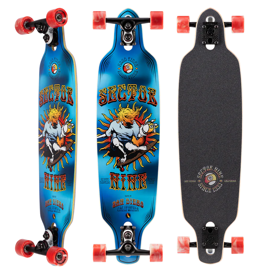 Sector 9 9er Mini Fractal Blue Longboard Complete
