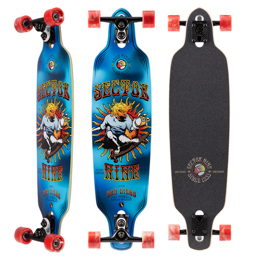 Sector 9 9er Mini Fractal Blue Longboard Complete