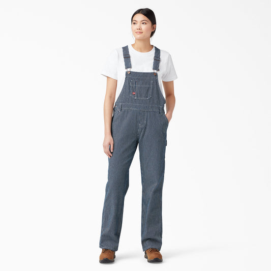 Dickies Relaxed Fit Bib Overalls Hickory Stripe