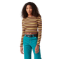 Dickies Striped Long Sleeve Cropped T-Shirt Women's Ginger Honey
