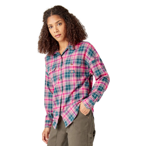 Dickies Long Sleeve Flannel Shirt Women's Rosebud