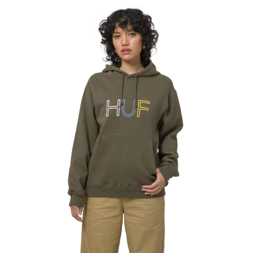 Huf HD Logo Hoodie Womens Olive