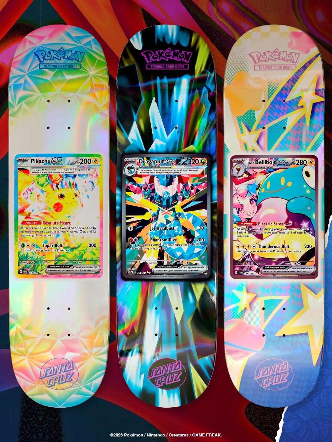 Santa Cruz X Pokemon Trading Card Game Blind Bag Skateboard Deck