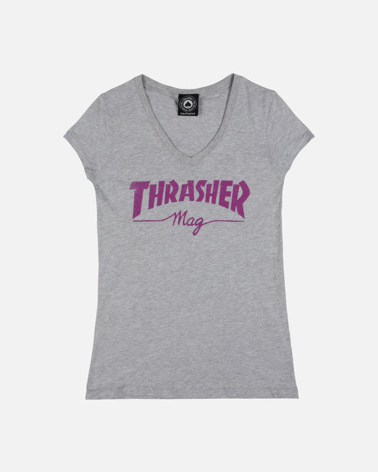 Thrasher Mag V-Neck Womens Grey