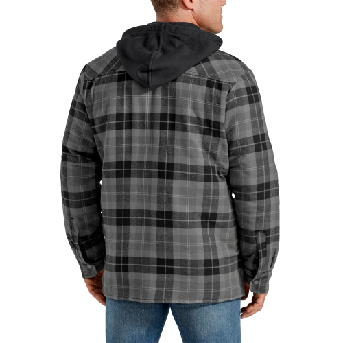 Dickies Flannel Hooded Shirt Jacket Black/Grey Men's