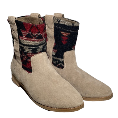 TOMS Tribal Desert Taupe Suede Laurel Boots