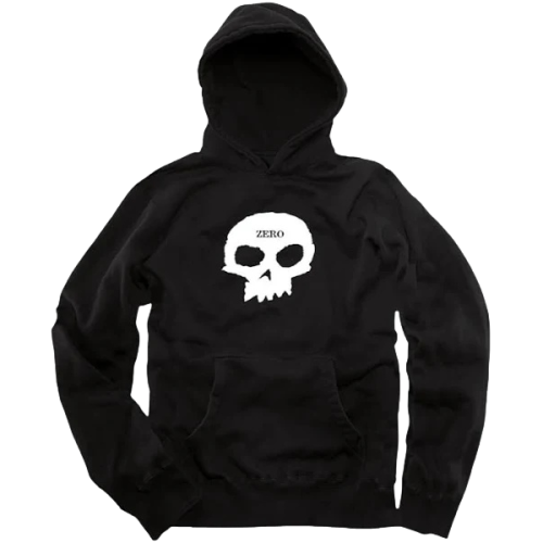 Zero Single Skull Hoodie Mens Black