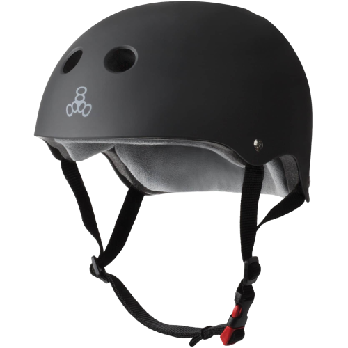 Triple 8 Certified Sweatsaver Black Rubber Helmet
