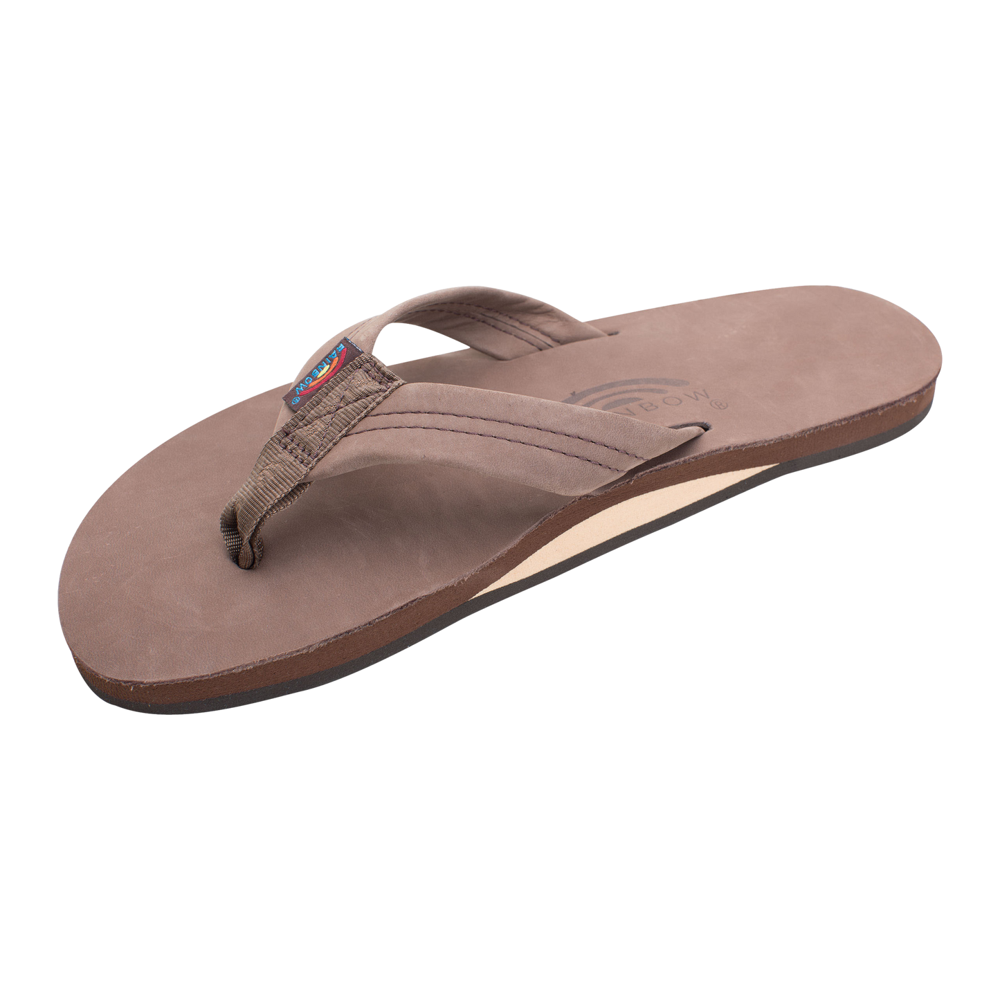 Rainbow Single Layer Premier Leather with Arch Support 1" Expresso Sandals