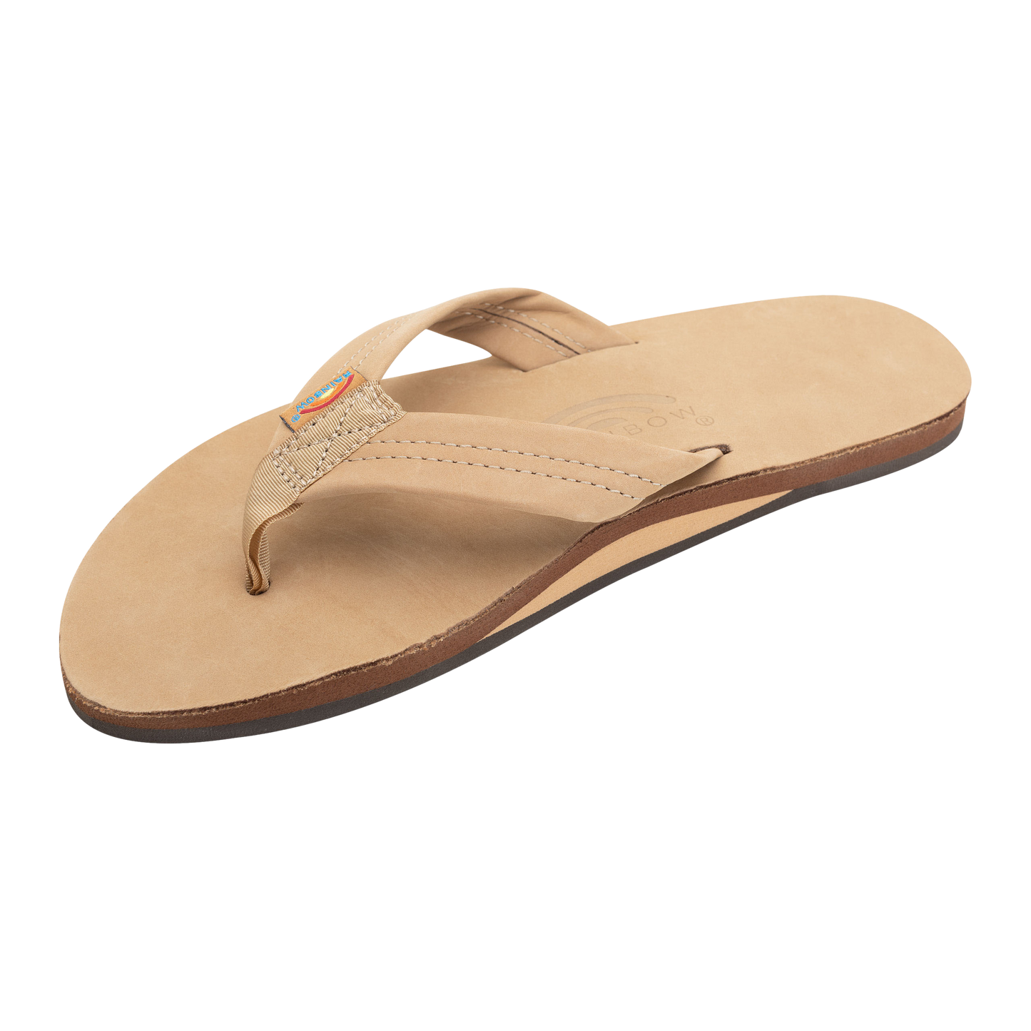 Rainbow Single Layer Premier Leather with Arch Support 1" Strap Sierra Brown Sandal