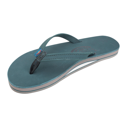 Rainbow Single Layer with Arch Support and a 1/2" Narrow Strap Turqouise/Grey Sandals