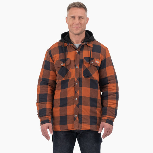 Dickies Relaxed Fit Icon Hooded Quilted Flannel Shirt Jacket