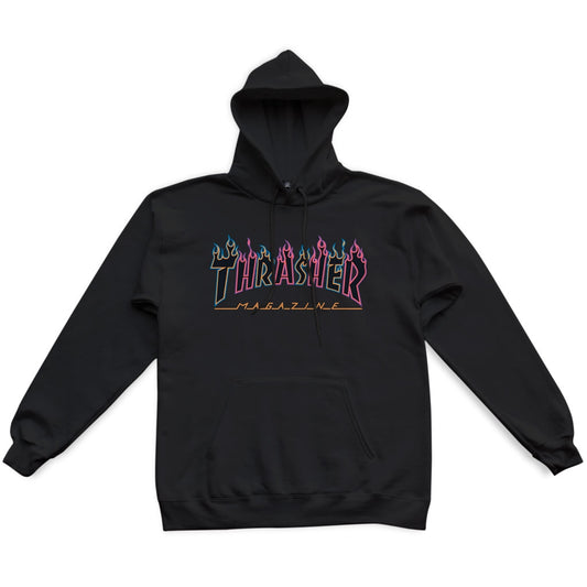 Thrasher Double Flame Neon Logo Pullover Hoodie