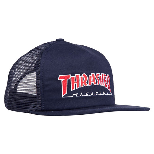 Thrasher Embroidered Outlined Mesh Hat Navy
